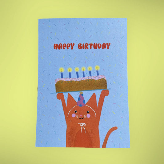 arion illustriert - Karte "Happy Birthday Cat" (5 Stück)