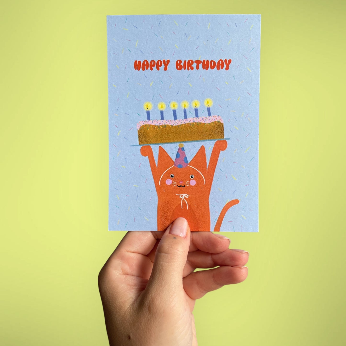 arion illustriert - Karte "Happy Birthday Cat" (5 Stück)