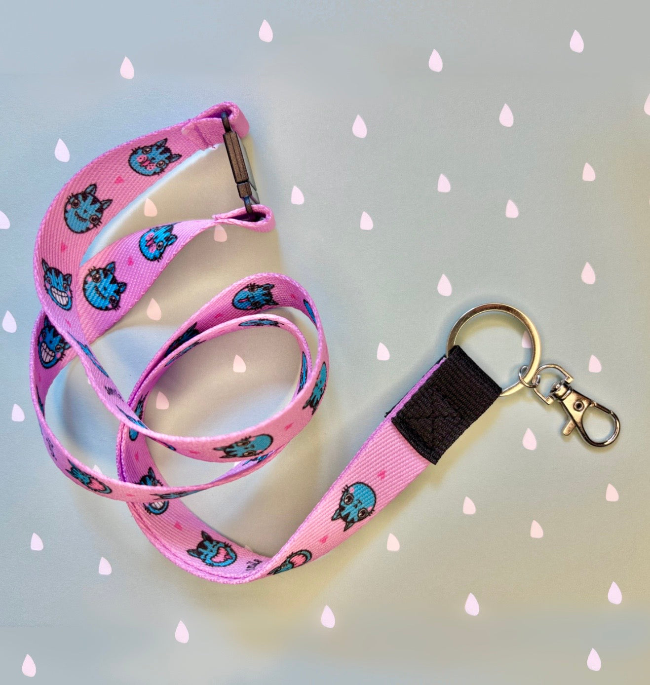 Taina - Schlüsselband "Smile" (pink) (5 Stück)
