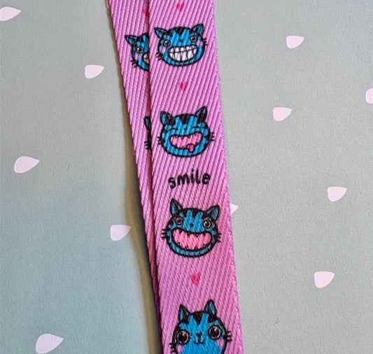 Taina - Schlüsselband "Smile" (pink) (5 Stück)