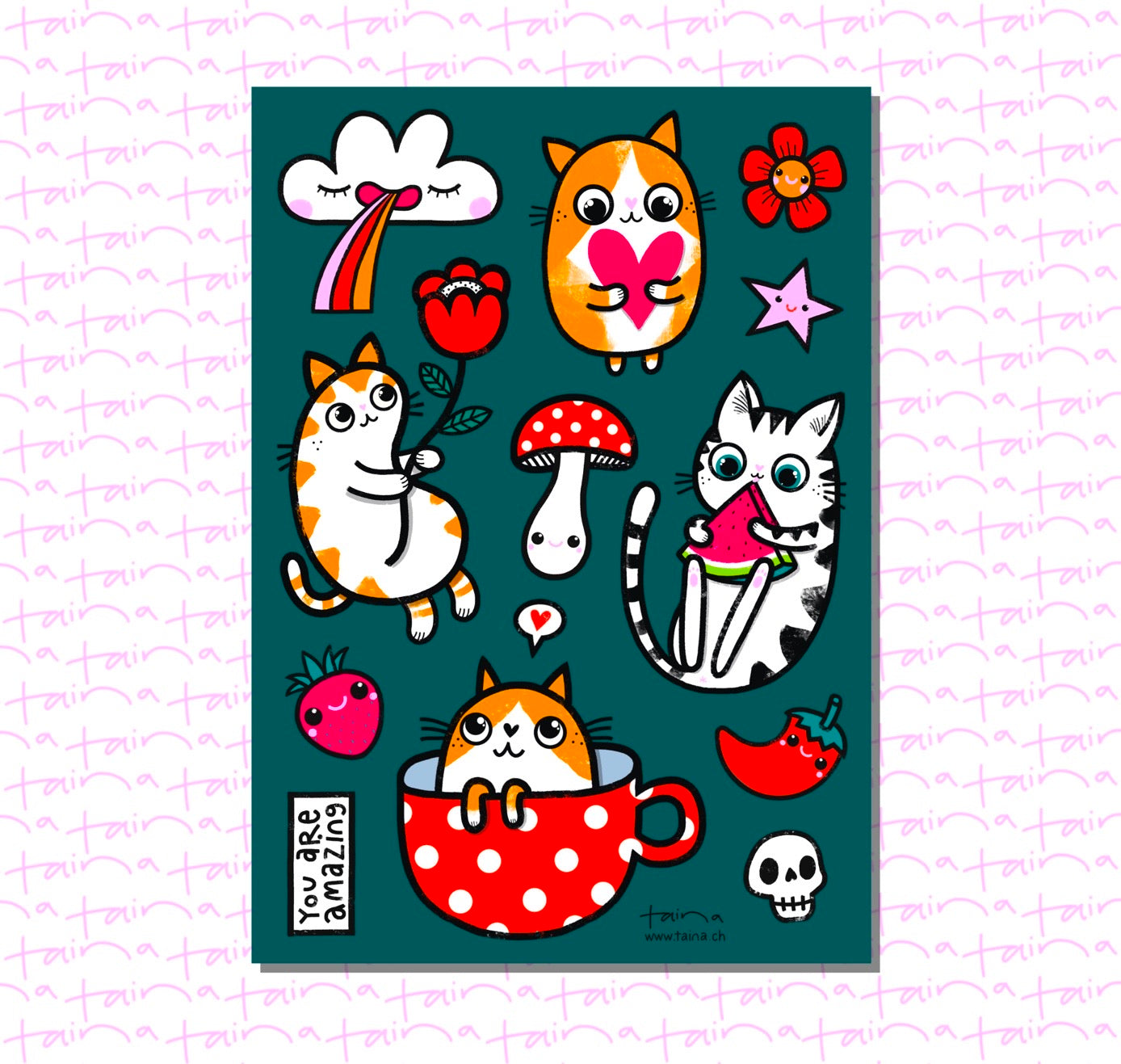 Taina - Stickerbogen "Aka" (5 Stück)