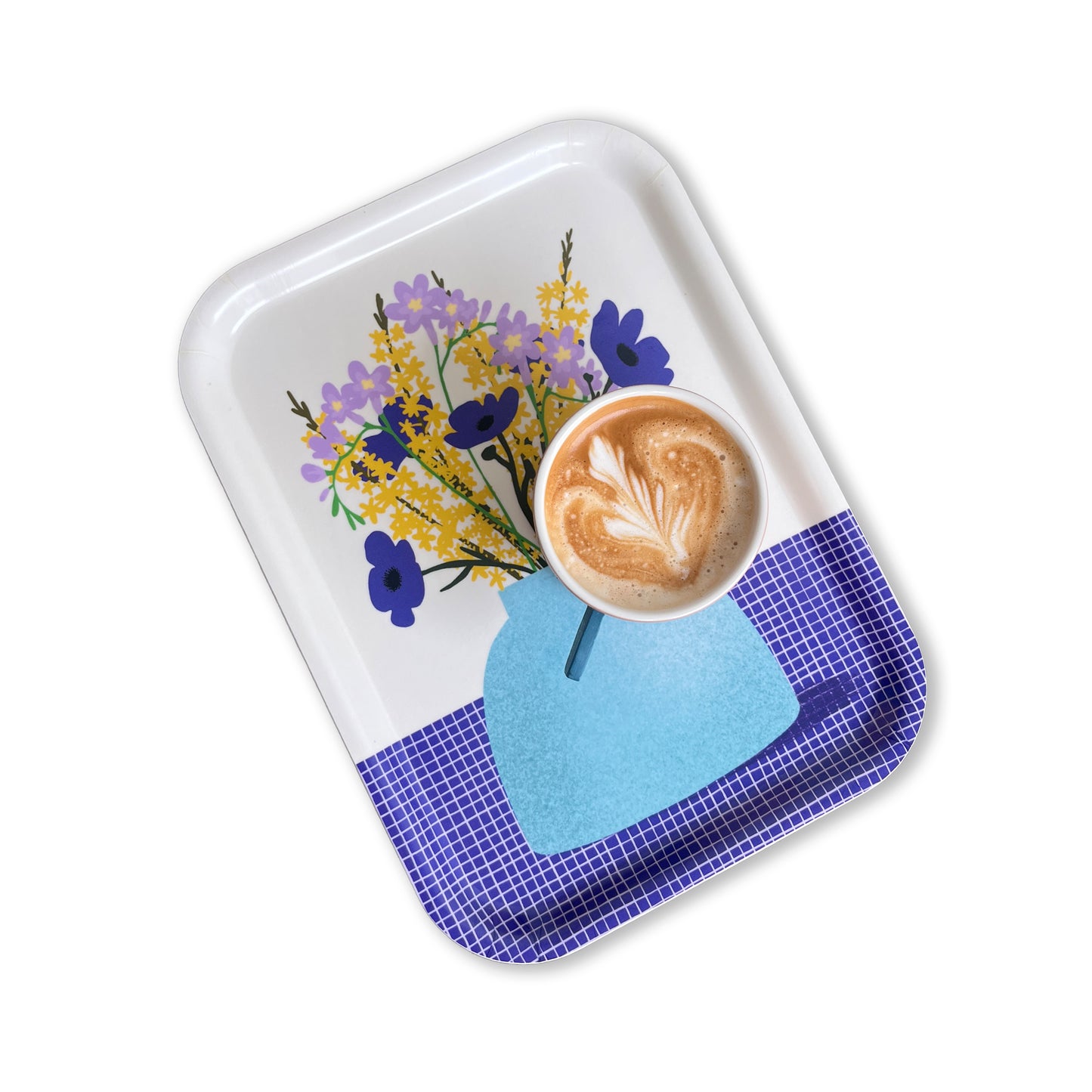 Jolanda Epprecht - Serviertablett "Blumen Violett-Gelb" (5 Stück)
