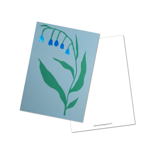 Jolanda Epprecht - Postkarte "Glockenblume blau" (5 Stück)