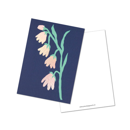 Jolanda Epprecht - Postkarte "Glockenblume Holo" (5 Stück)