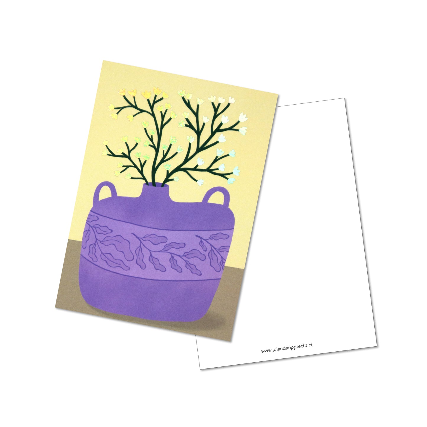 Jolanda Epprecht - Postkarte "Lila Vase" (5 Stück)