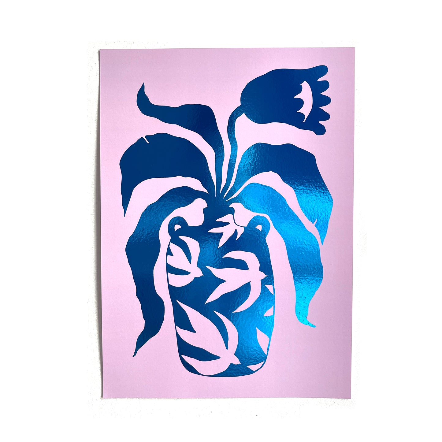 Jolanda Epprecht - Plakat "Vase" mit blauer Glanzfolie (5 Stück)