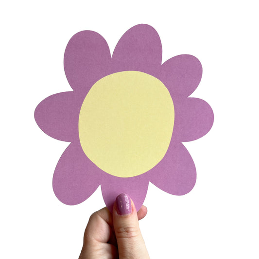 Jolanda Epprecht - Postkarte „Blume Rosa Gelb“ mit Konturschnitt (5 Stück)
