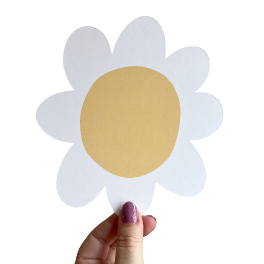 Jolanda Epprecht - Postkarte „Blume Weiss Gelb“ mit Konturschnitt (5 Stück)