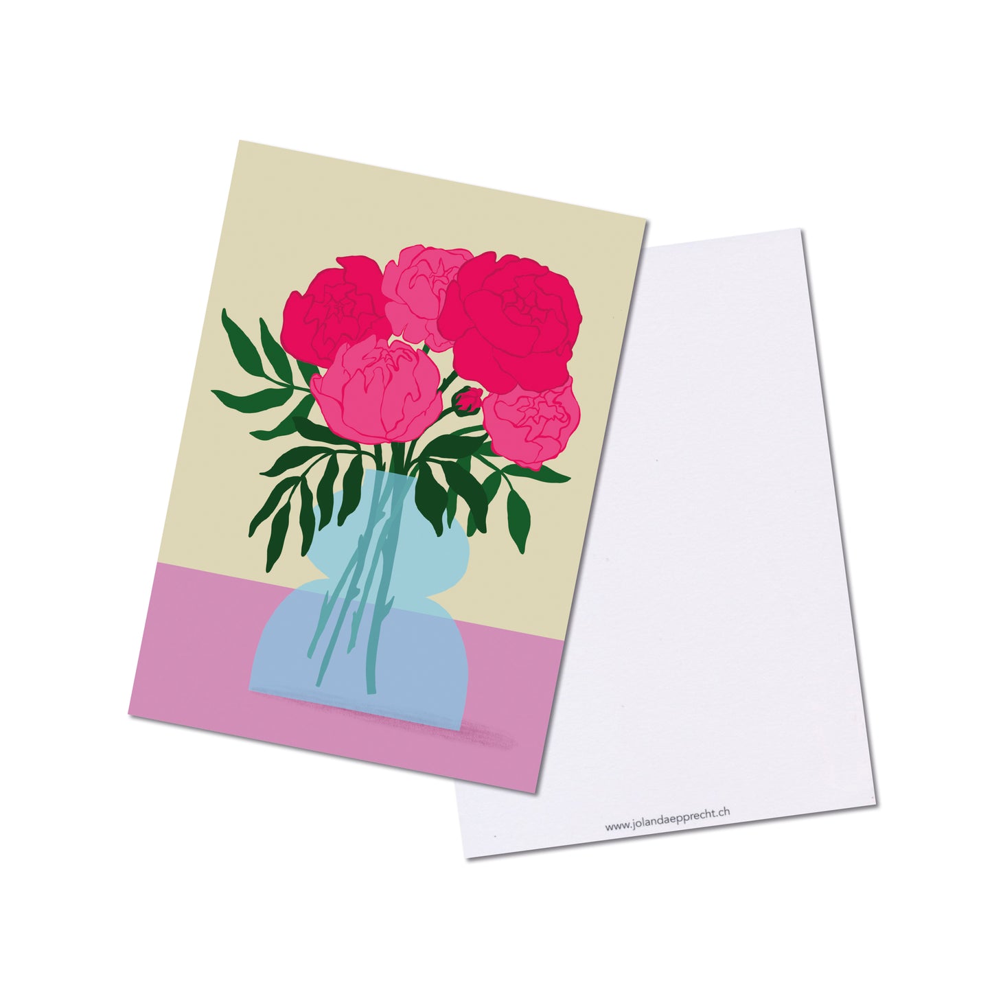 Jolanda Epprecht - Postkarte "Pfingstrosen" (5 Stück)