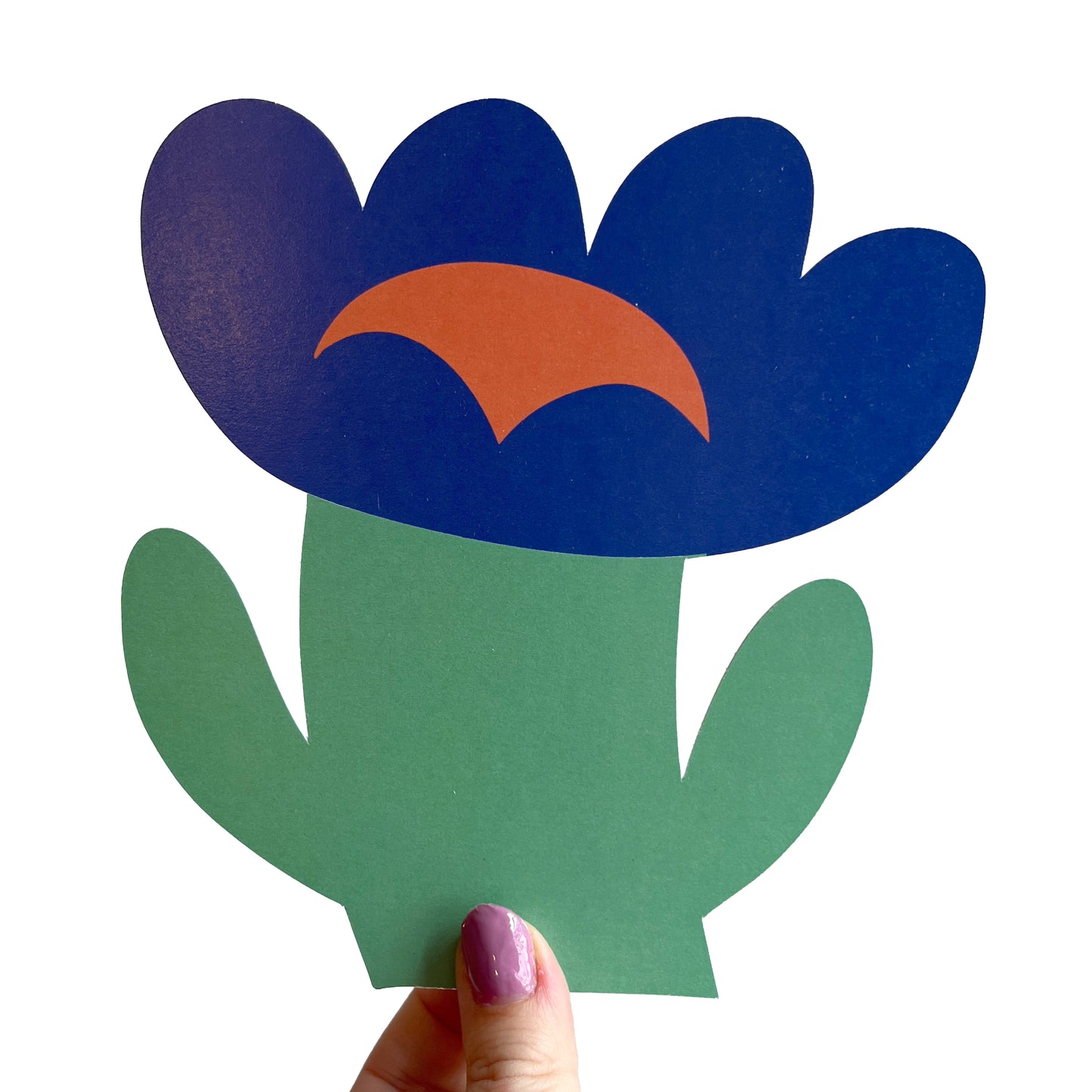 Jolanda Epprecht - Postkarte „Tulpe Blau“ mit Konturschnitt (5 Stück)