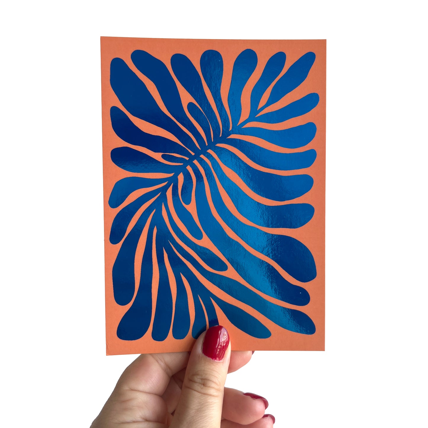 Jolanda Epprecht - Postkarte "Blatt Blauglanz" (5 Stück)