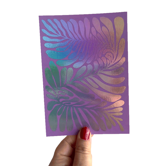 Jolanda Epprecht - Postkarte "Blatt Holo" (5 Stück)