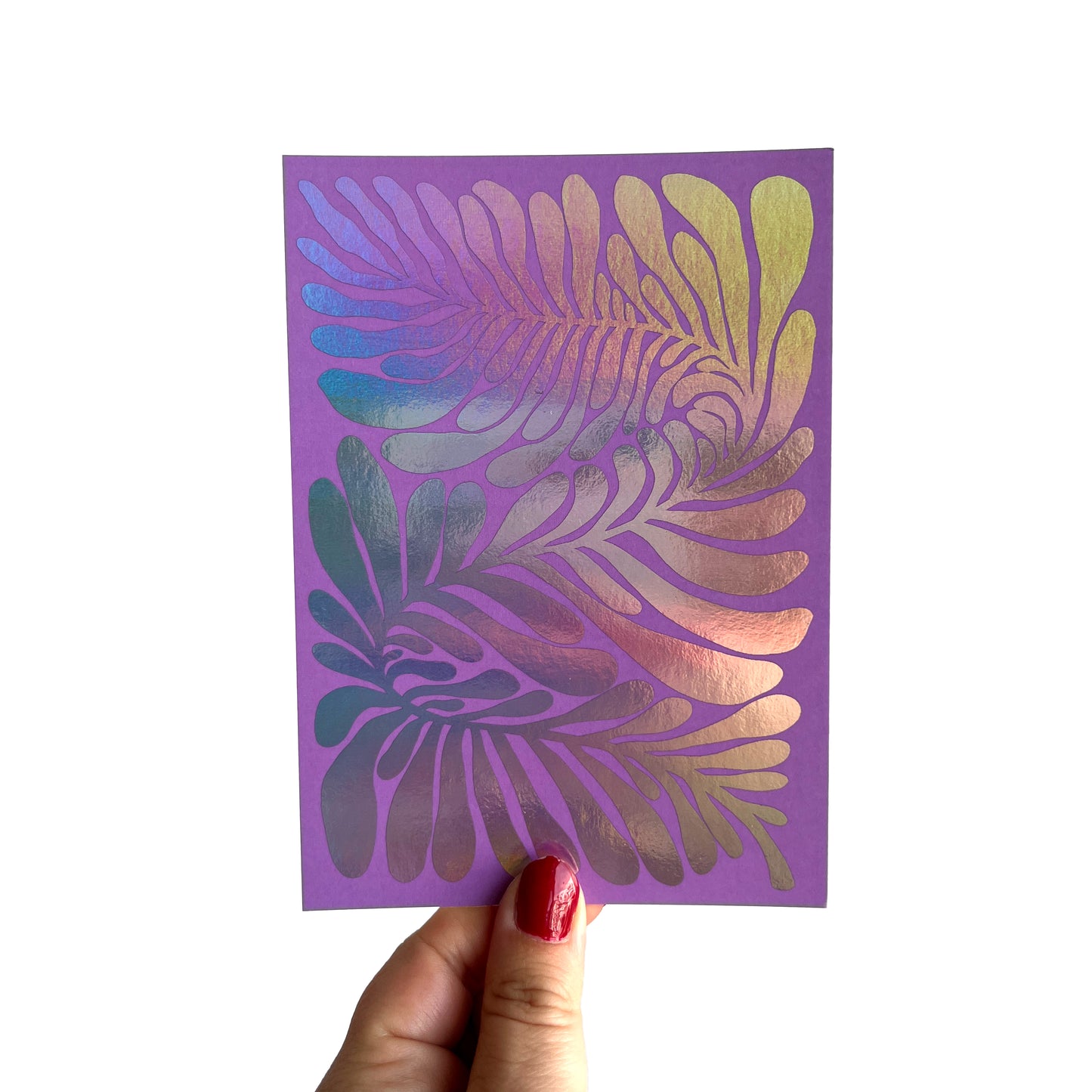 Jolanda Epprecht - Postkarte "Blatt Holo" (5 Stück)