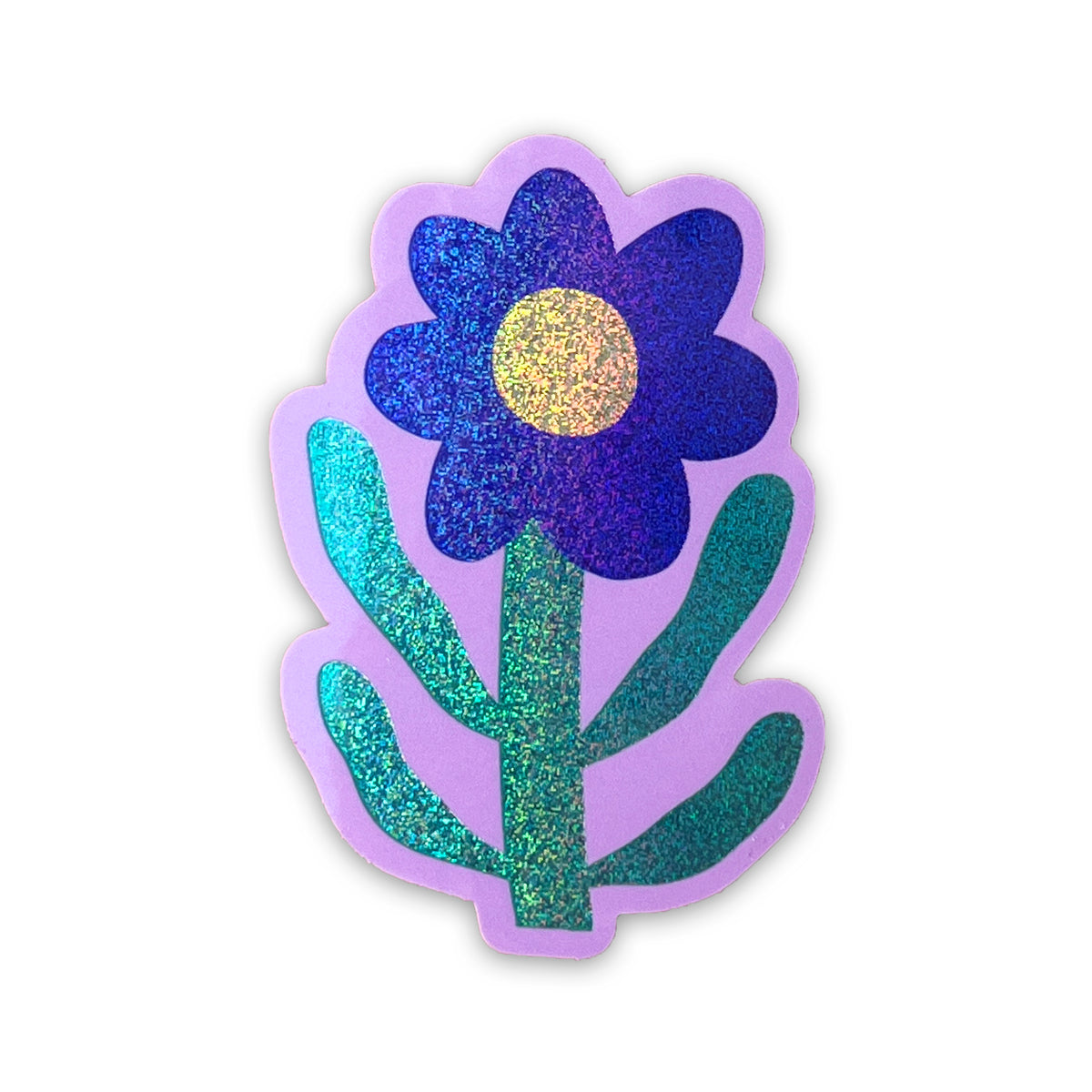 Jolanda Epprecht - Sticker "Blaue Glitzerblume" mit PixieDust (5 Stück)