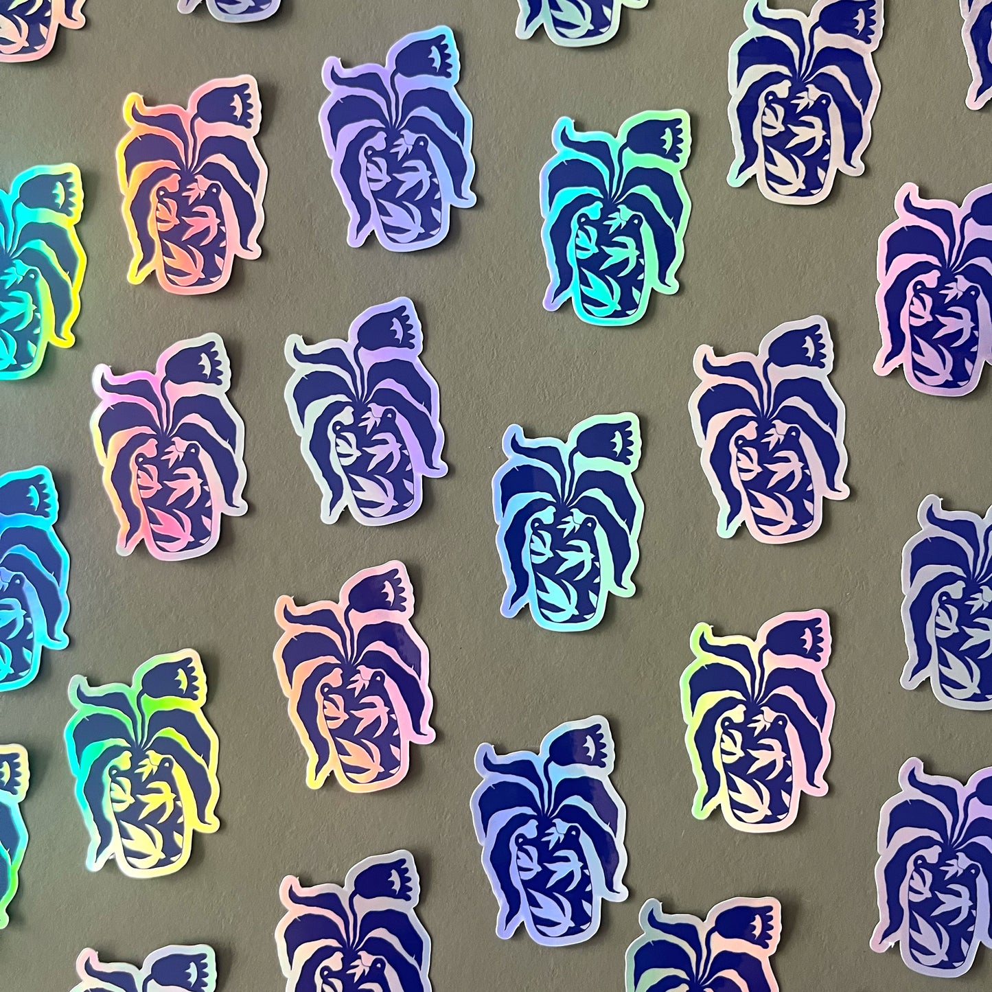 Jolanda Epprecht - Holografischer Sticker "Vogelvase" (5 Stück)
