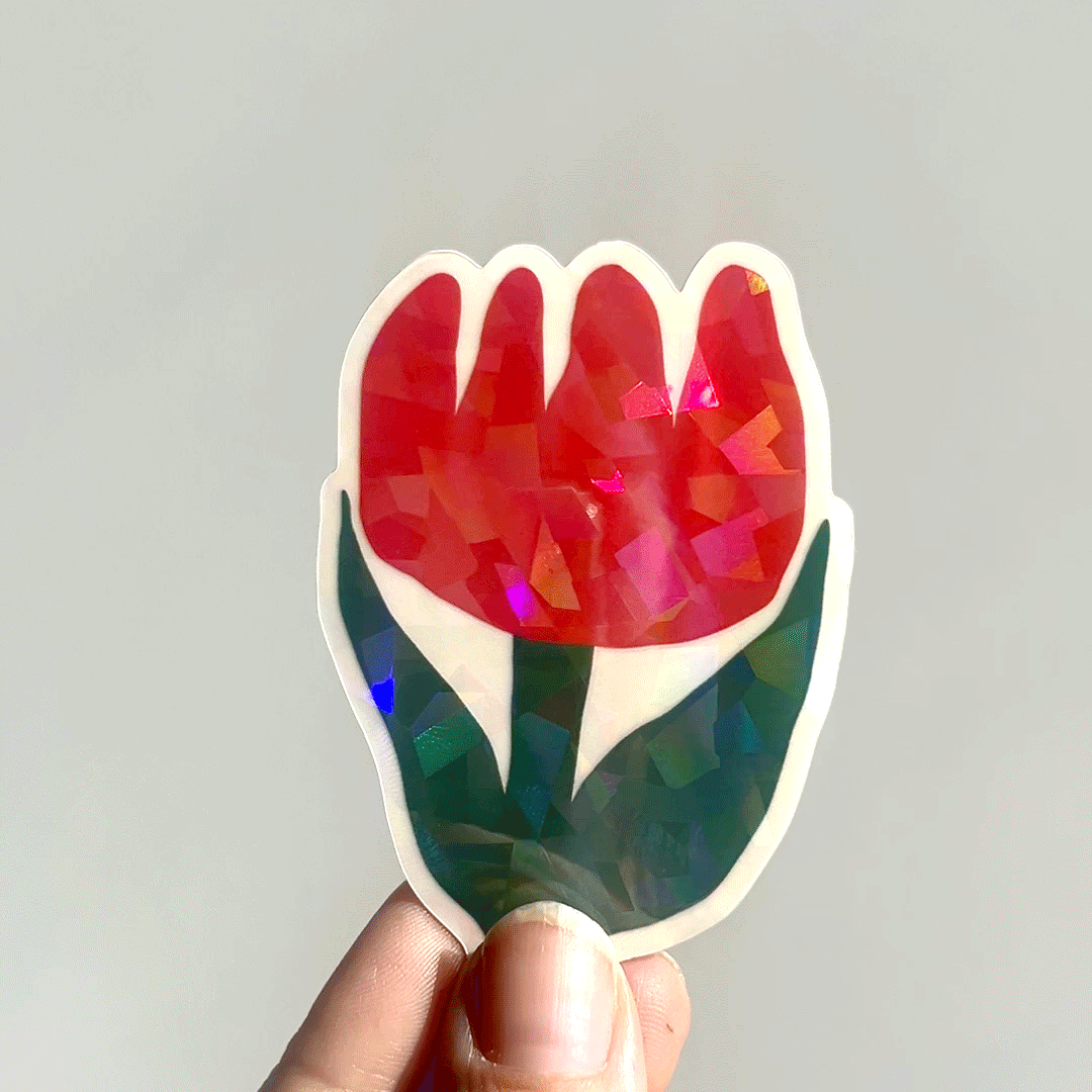 Jolanda Epprecht - Sticker "Tulpe mit Glitzer" (5 Stück)