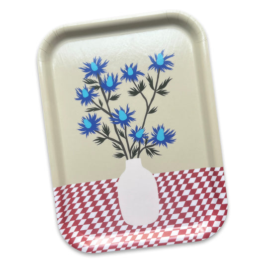 Jolanda Epprecht - Serviertablett "Blaudisteln" (klein) (5 Stück)
