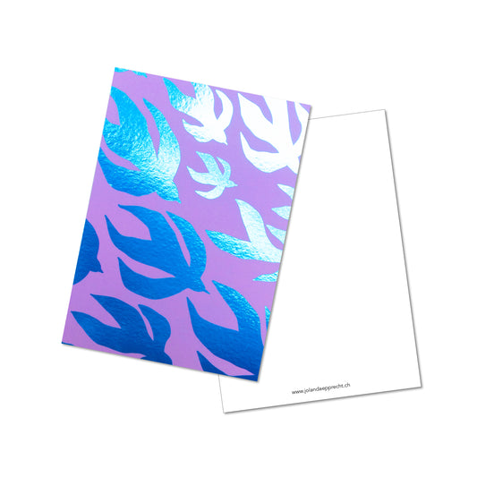 Jolanda Epprecht - Postkarte "Vögel glanz" (5 Stück)