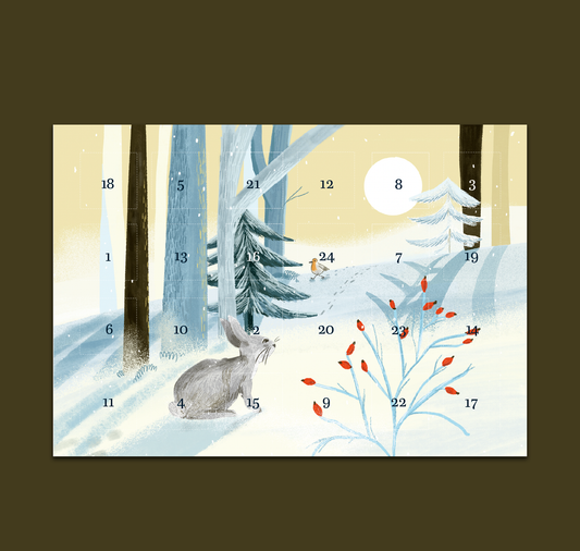 petrahilber - Adventskalender Postkarte "Hase" (3 Stück)