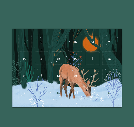 petrahilber - Adventskalender Postkarte "Hirsch" (3 Stück)