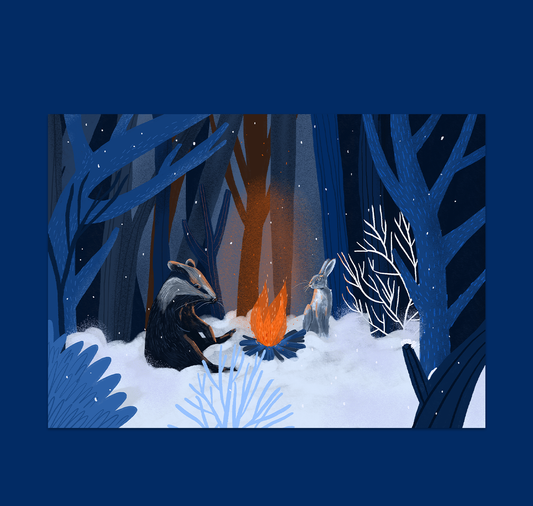 petrahilber - Postkarte "Dachs im Wald" (5 Stück)