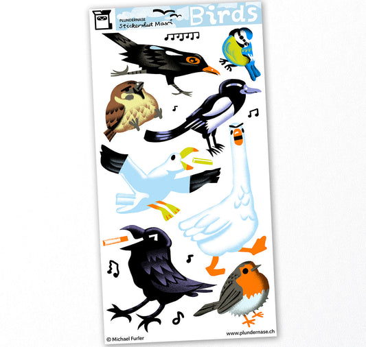 Plundernase - Stickerbogen "Birds" (5 Stück)