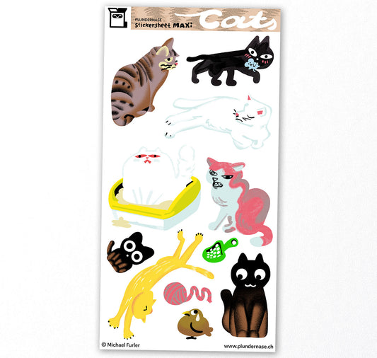 Plundernase - Stickerbogen "Cats" (5 Stück)