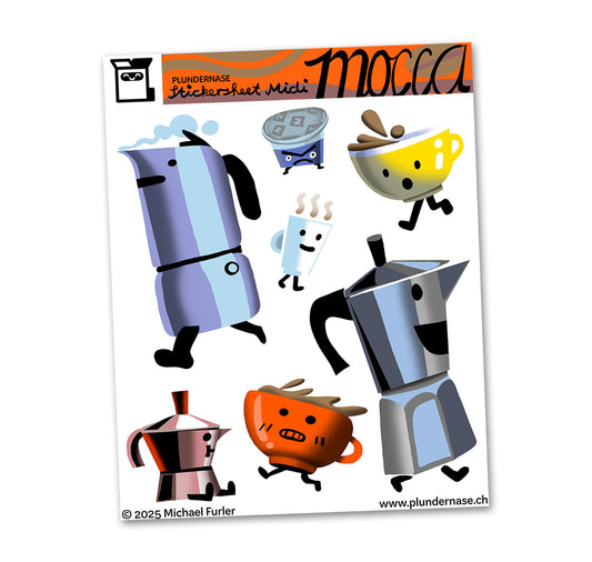 Plundernase - Stickerbogen "Mocca" (5 Stück)