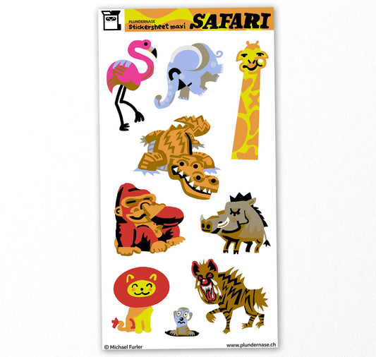 Plundernase - Stickerbogen "Safari" (5 Stück)