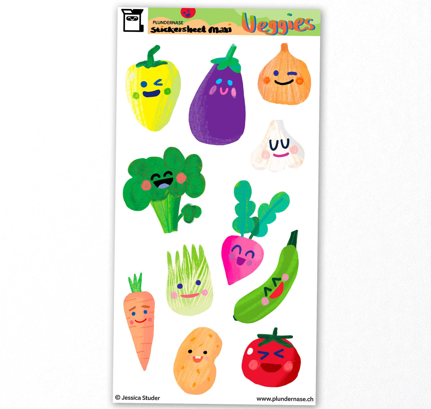 Plundernase - Stickerbogen "Veggies" (5 Stück)