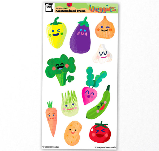 Plundernase - Stickerbogen "Veggies" (5 Stück)