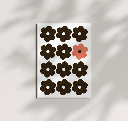 Pomba - Postkarte "Blumenraster Braun" (10 Stück)