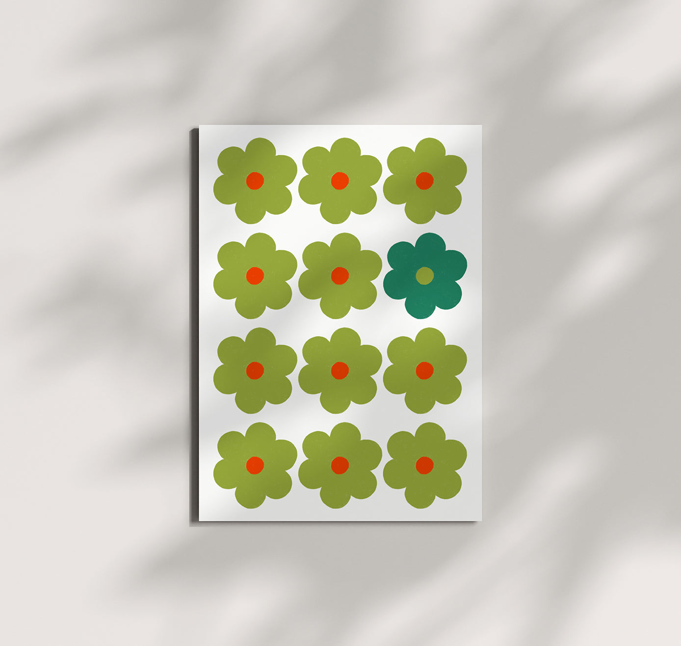 Pomba - Postkarte "Blumenraster Grün" (10 Stück)