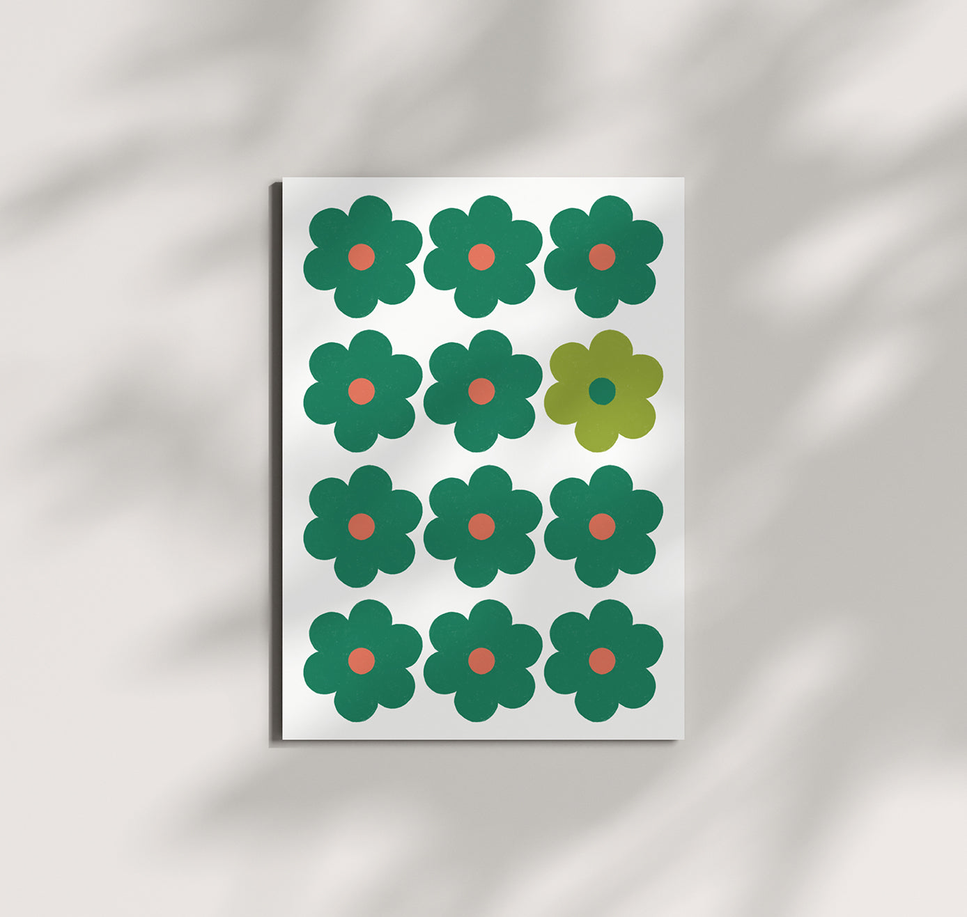 Pomba - Postkarte "Blumenraster Petrol" (10 Stück)